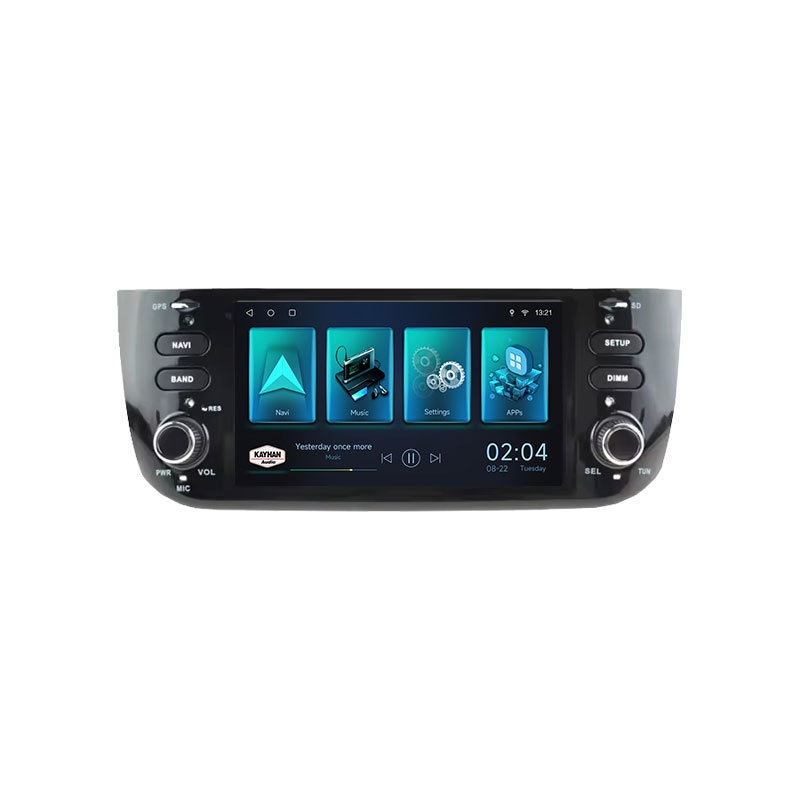 Car Stereo with SatNav for Fiat Grande Punto (2009–2012), V6 engine, featuring a 6.2-inch display with navigation and connectivity features.